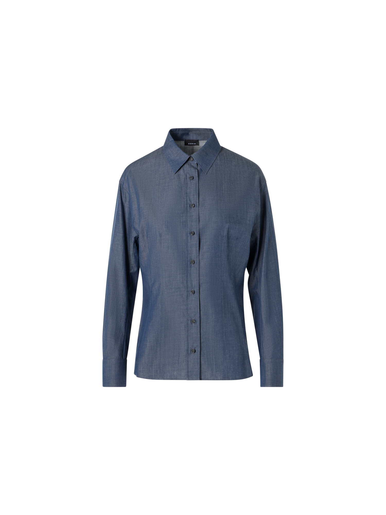 Designer Long-Sleeve Sea Island Cotton Shirt - blue
