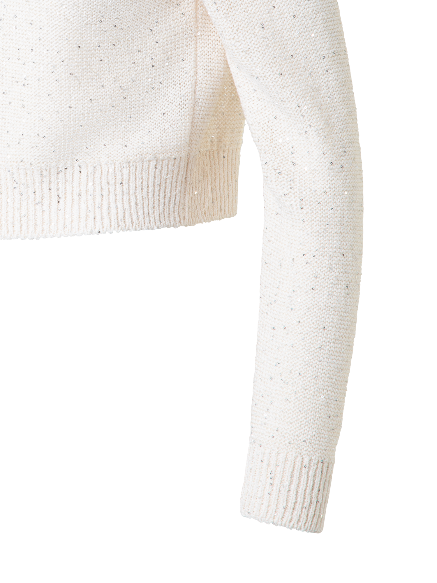 Designer Cardigan in Linen Cotton with Micro Sequins - beige