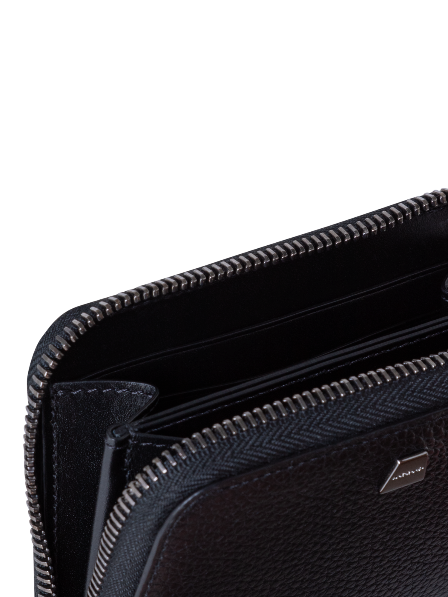 Designer Small Zip Around Wallet - black - navy - blue