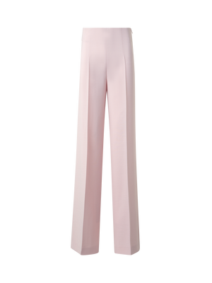 Designer Wide Straight Wool Double-Face Pants - pastel - pink