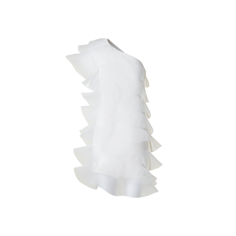 Baumwoll-Seiden-Cocktailkleid mit Wellen