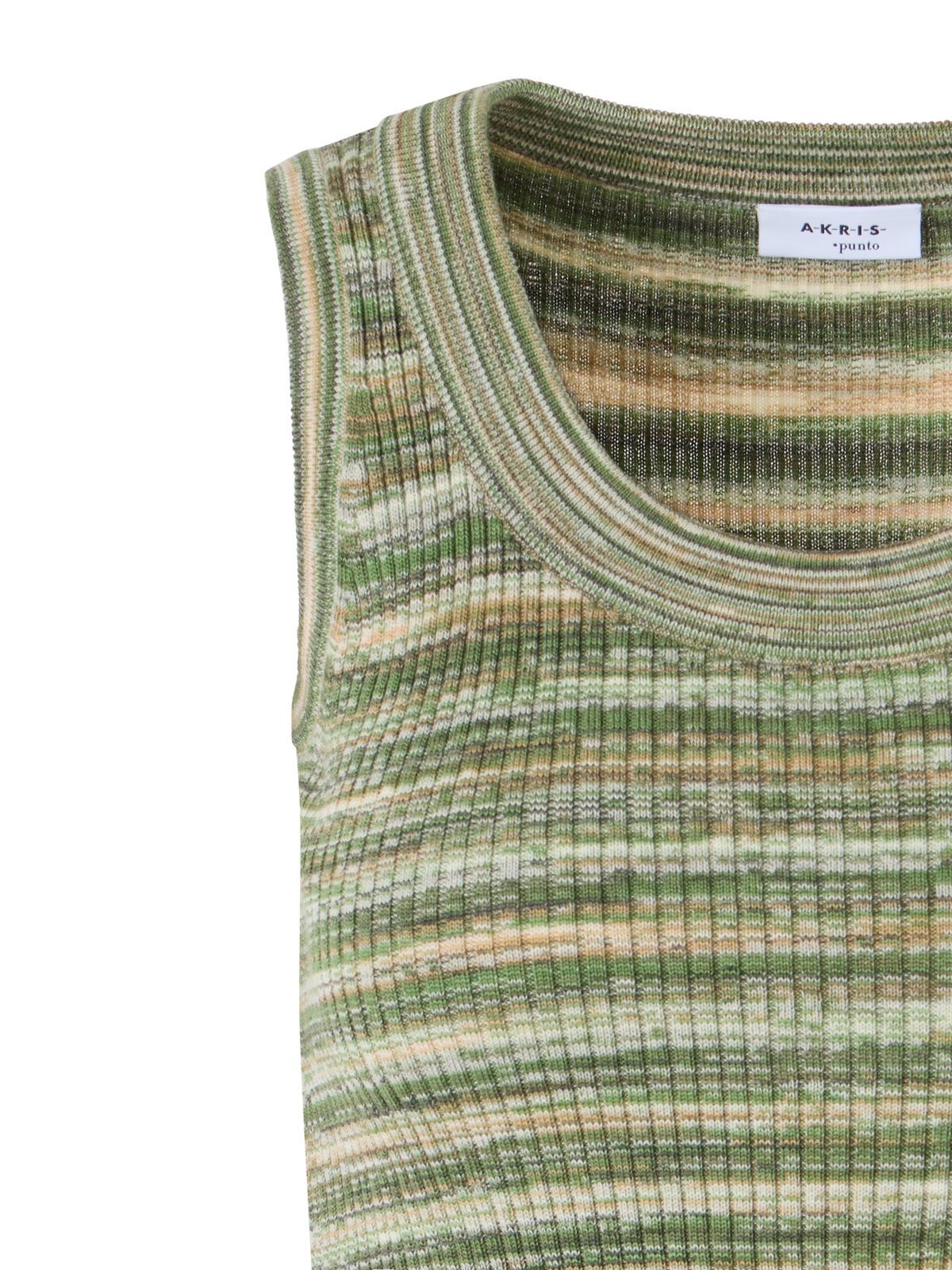 Designer Sleeveless Merino Wool Knit Top - green