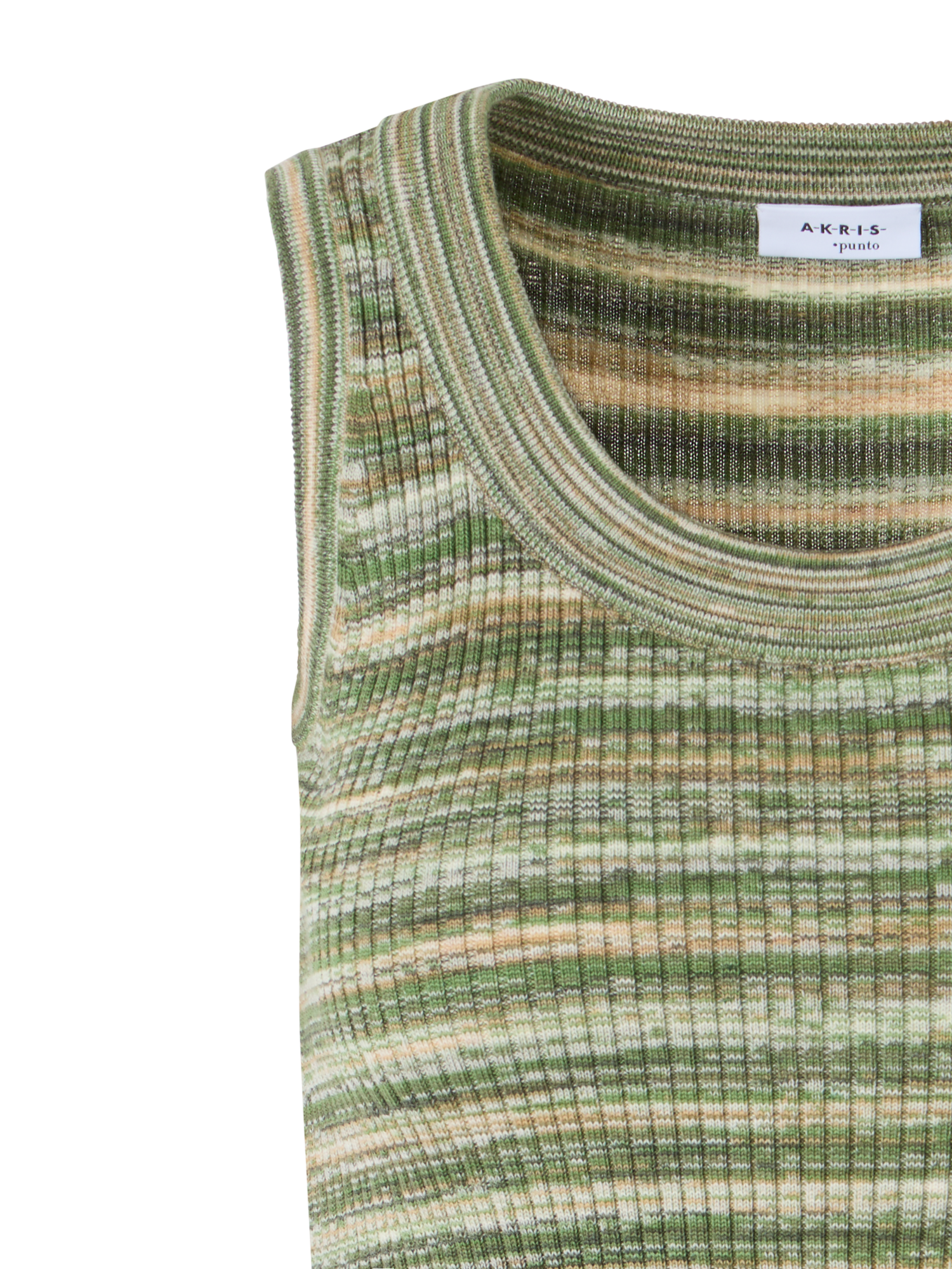 Designer Sleeveless Merino Wool Knit Top - green