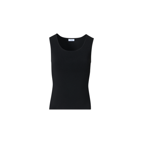 Fitted Viscose Blend Knit Tank Top