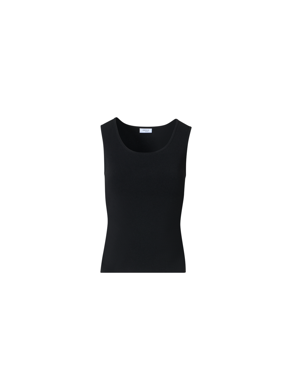 Designer Fitted Viscose Blend Knit Tank Top - black