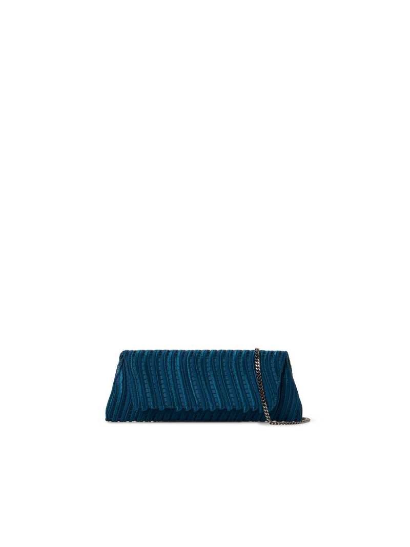 Designer Anouk Small Trapezoid Clutch - blue