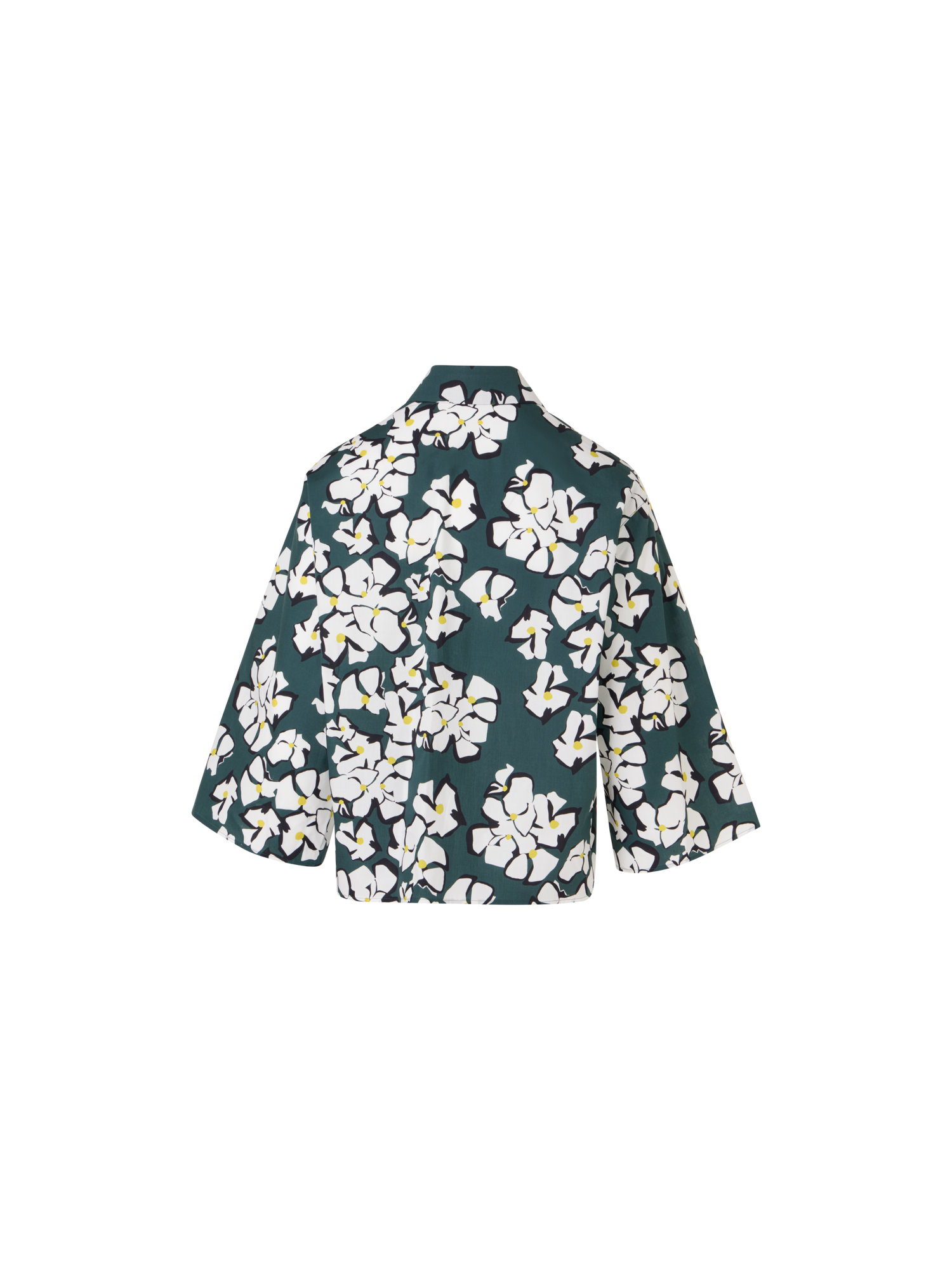 Designer Bracelet-Sleeve Papercut Flower Shirt Blouse - green