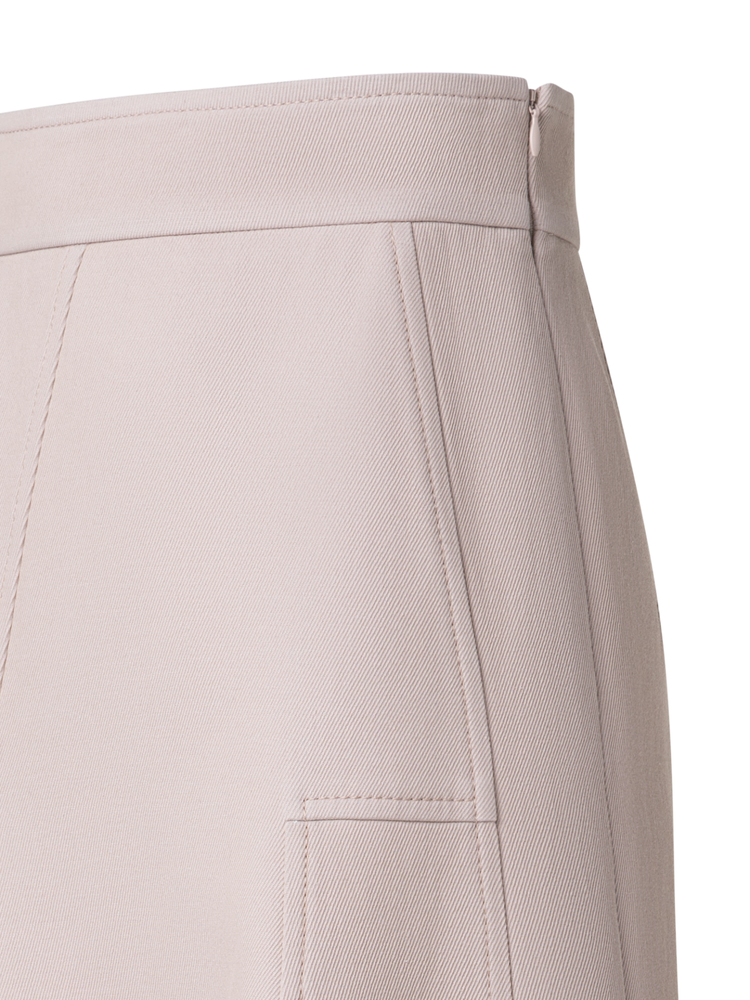 Designer Asymetrical Midi Skirt in Cotton Double-Face - neutral - pastel - beige