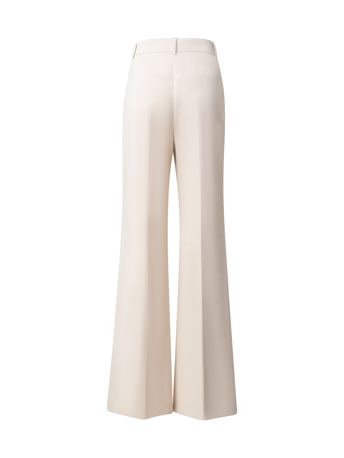 Designer Wide Straight Cotton Wool Gabardine Pants - neutral - beige