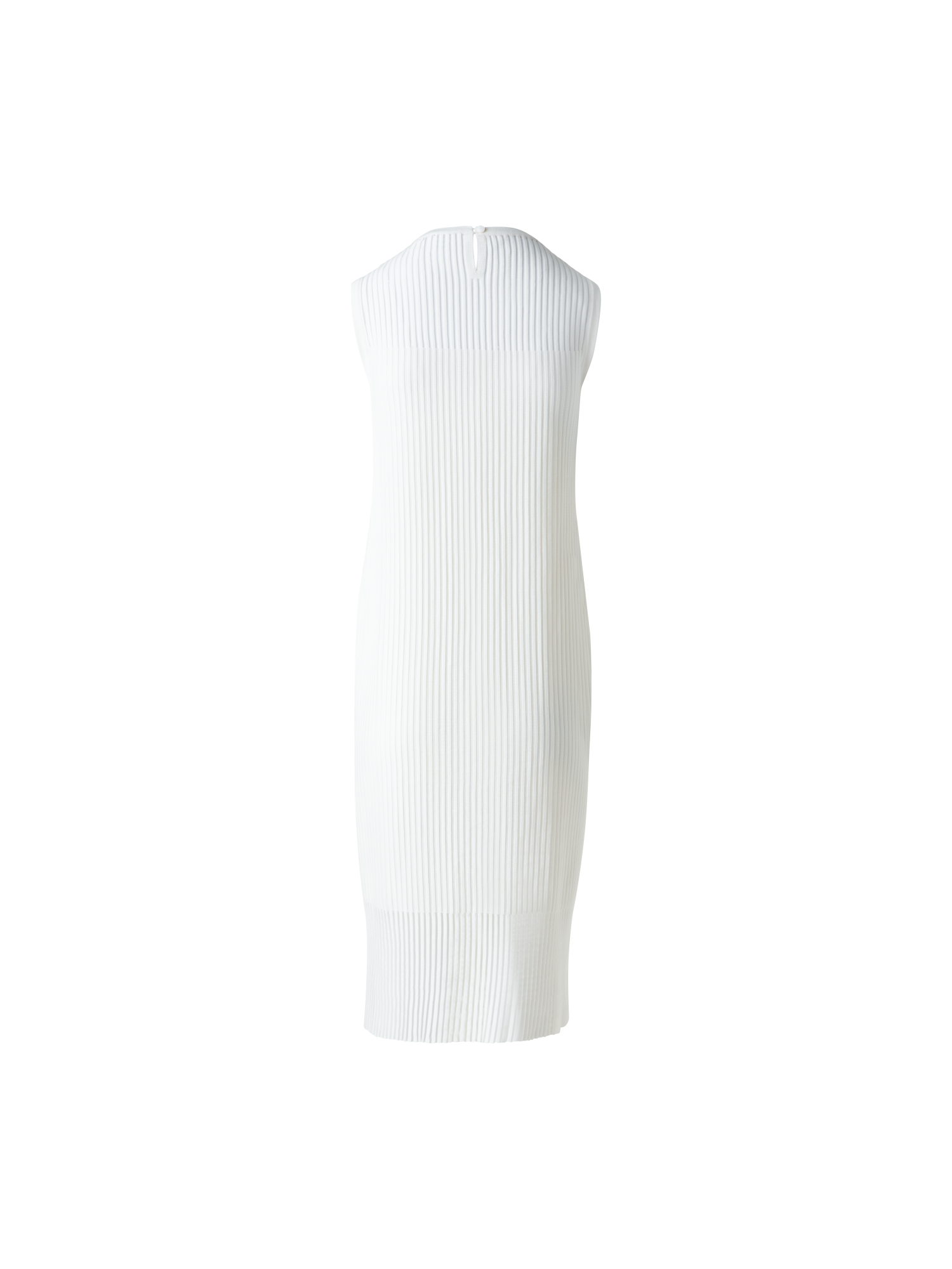 Designer Knit Dress in Semi-Sheer Silk Cotton - neutral - ecru - white