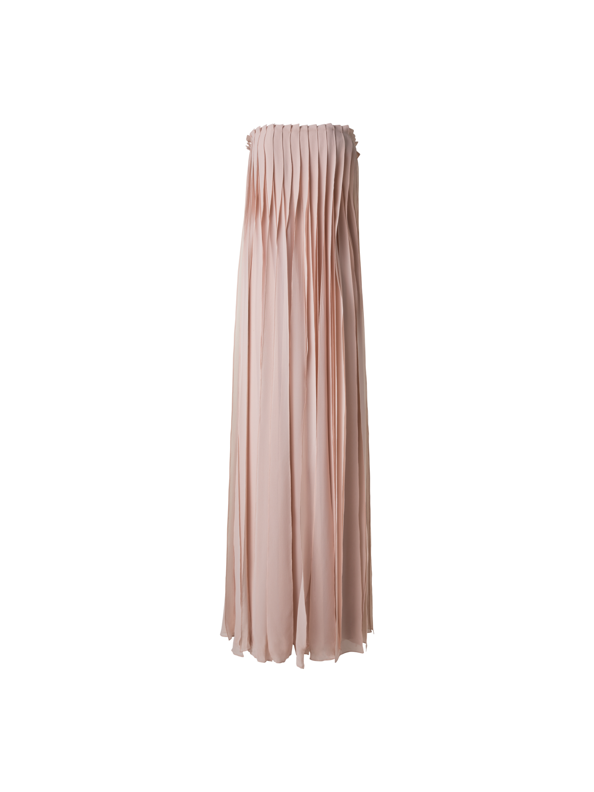 Designer Long Silk Ribbons Corsage Gown - neutral - pastel - beige