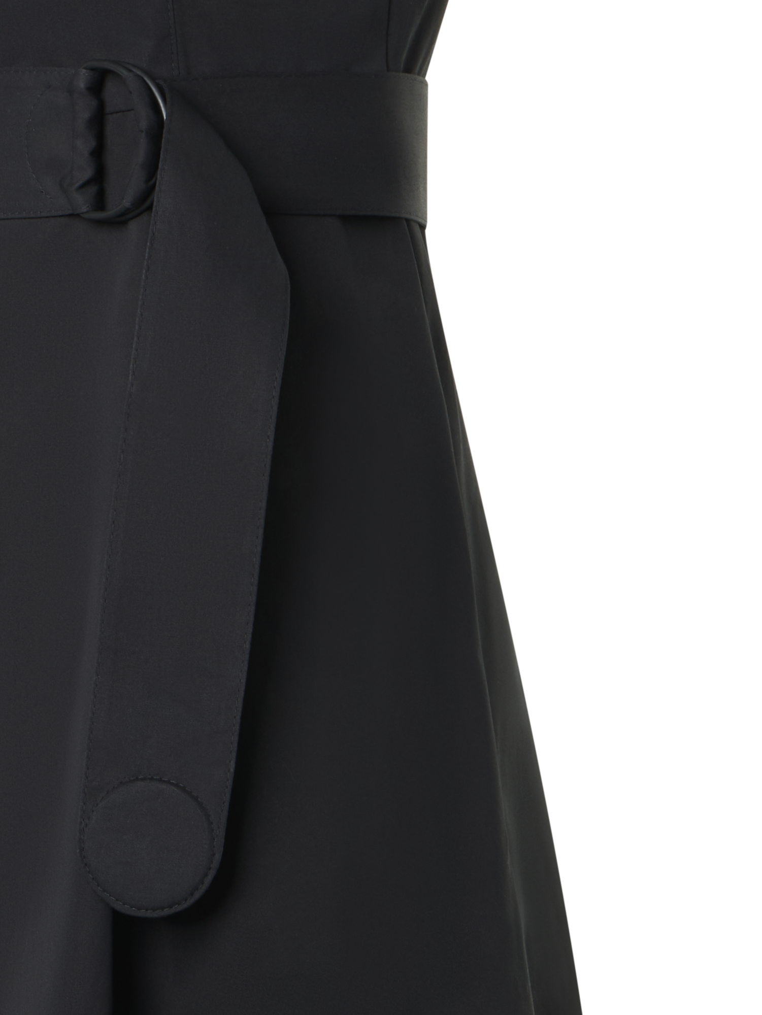 Designer Cotton Midi Dress with Eyelet Guipure - black