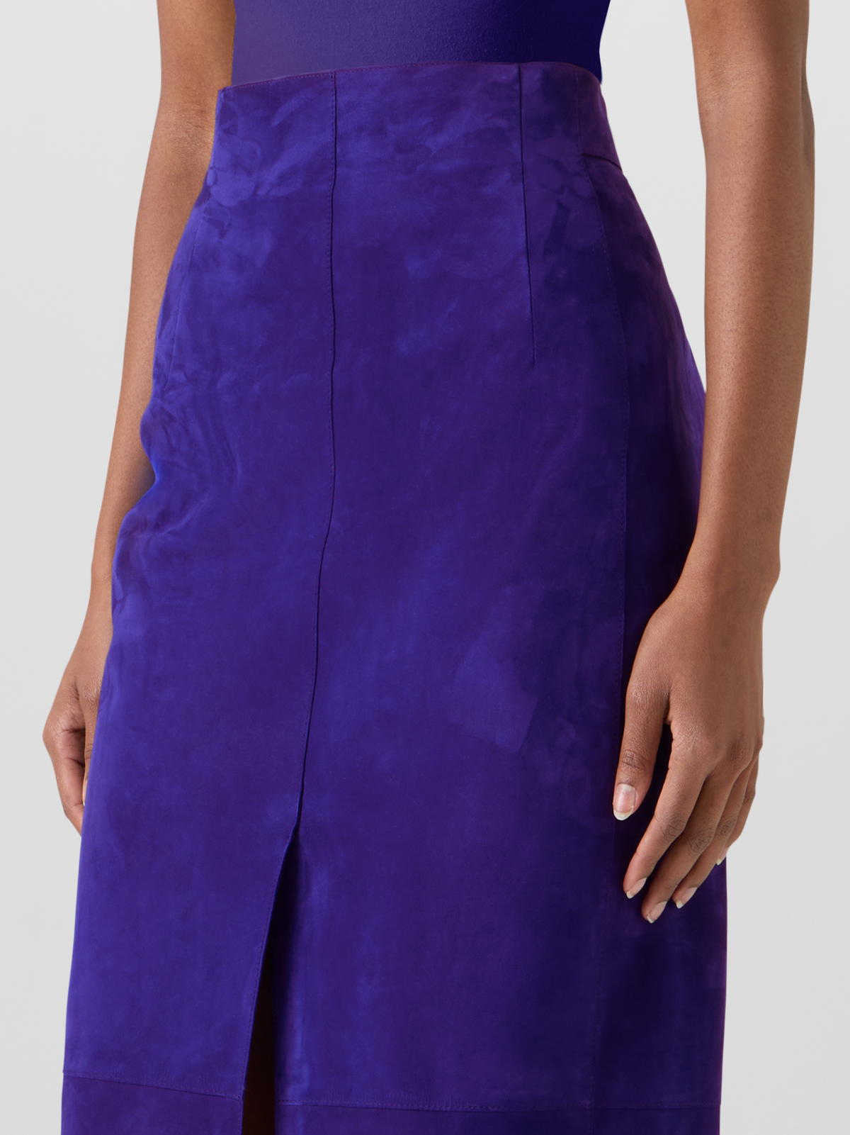 Designer Suede Pencil Skirt - purple #editorial