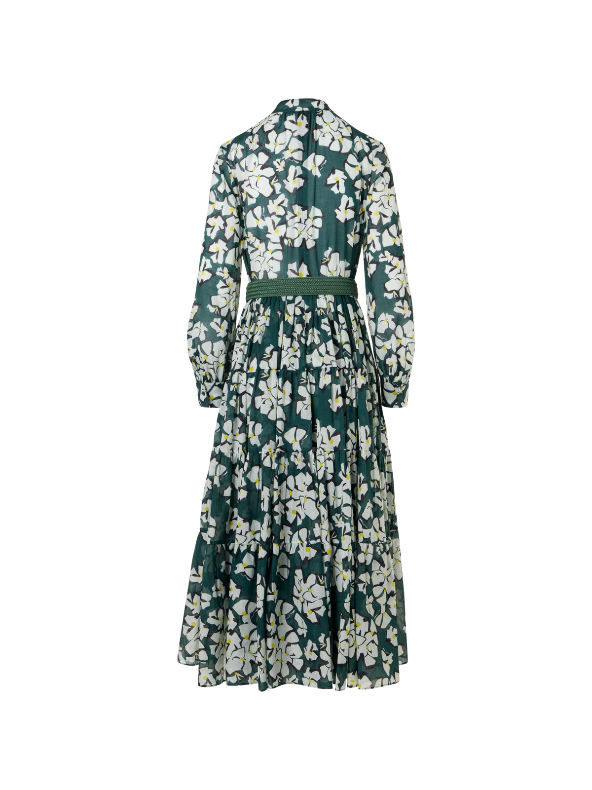 Long-Sleeve Papercut Flower Boho Midi Dress