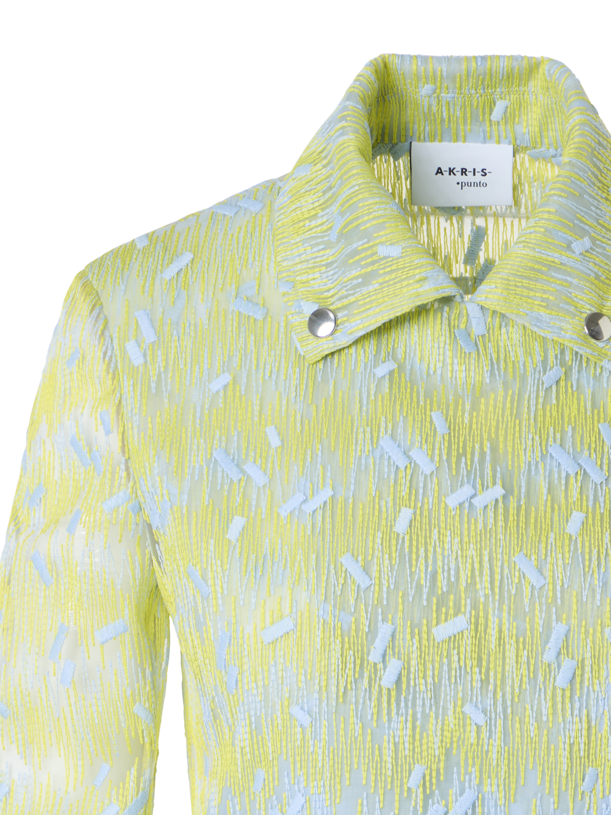 Designer Scribble Dot Embroidered Tulle Biker Jacket