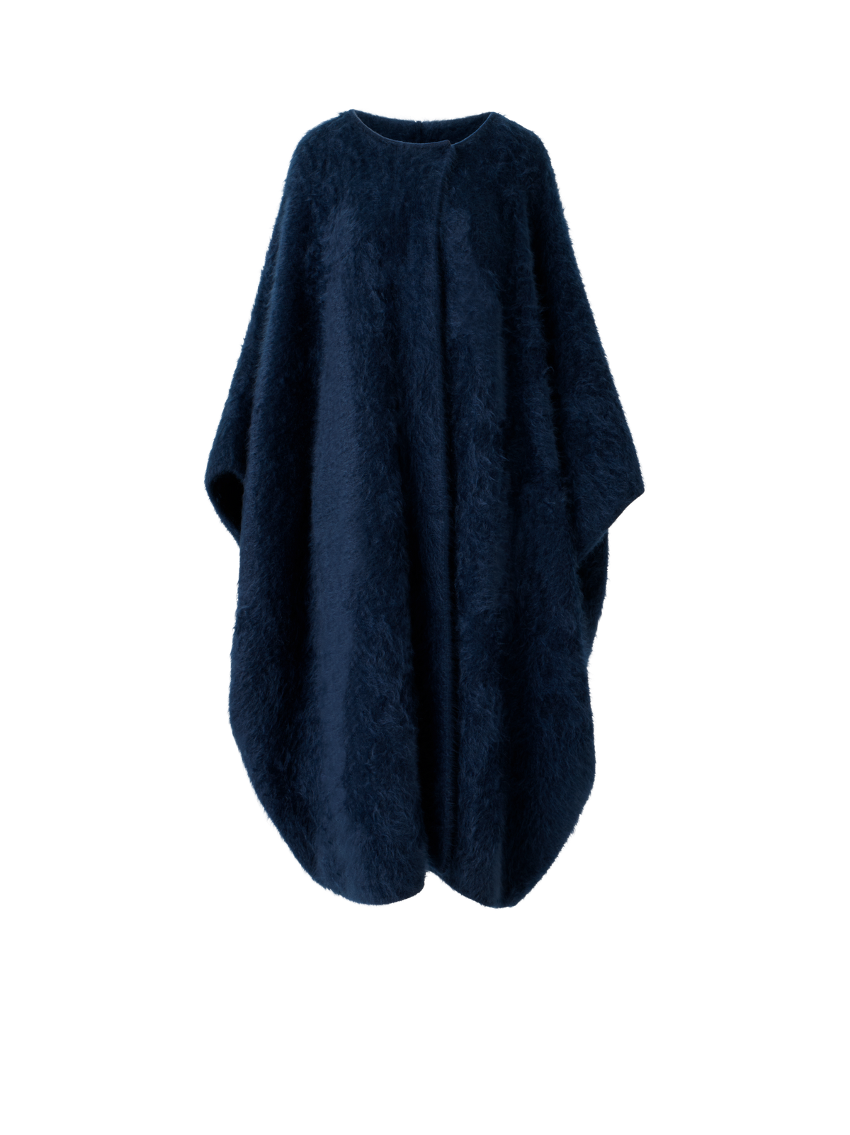 Designer Long Cashmere Cape with Removable Scarf Hood - neutral - navy - blue