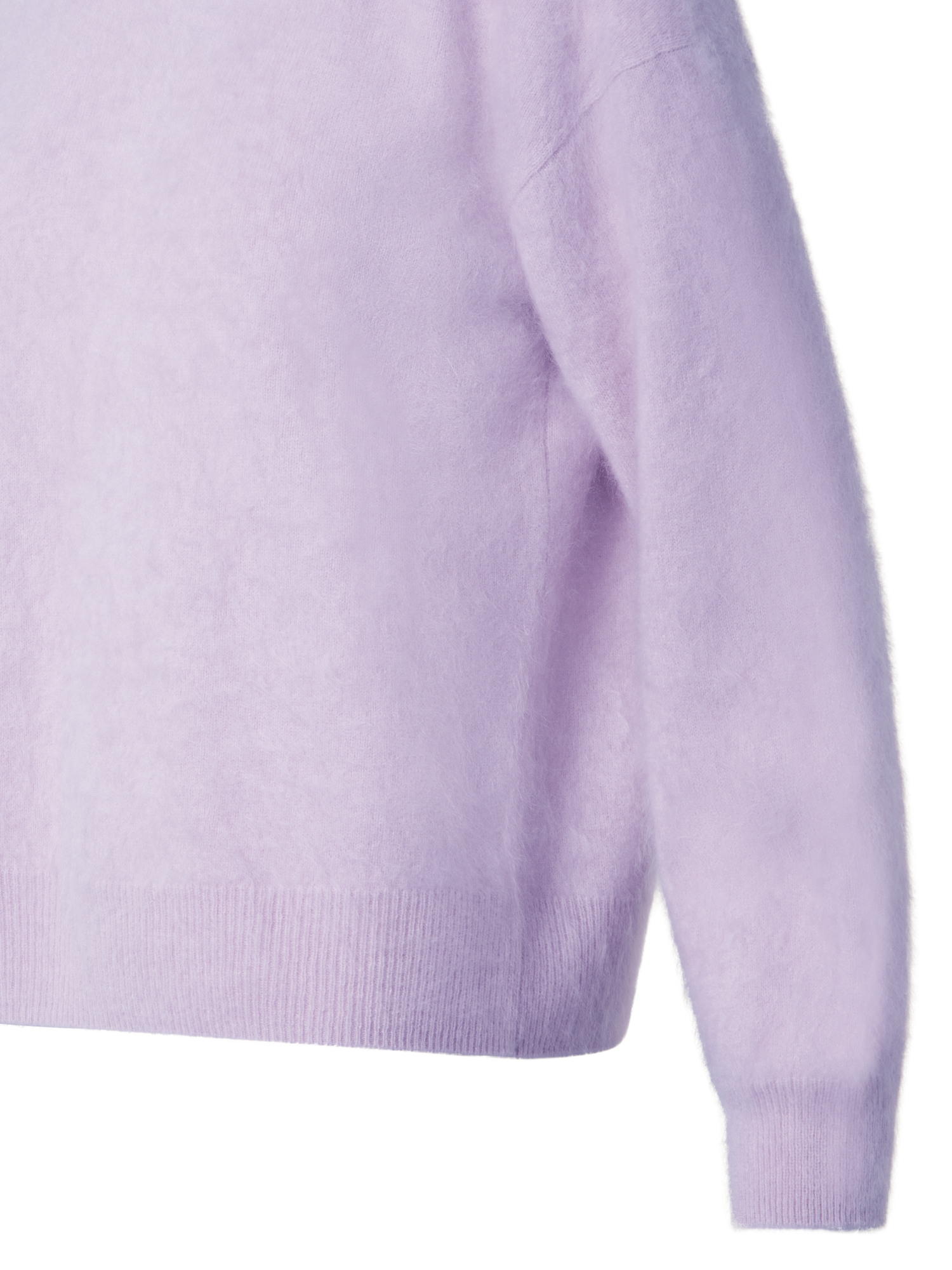 Designer Long-Sleeve Brushed Cashmere Knit Sweater - pastel