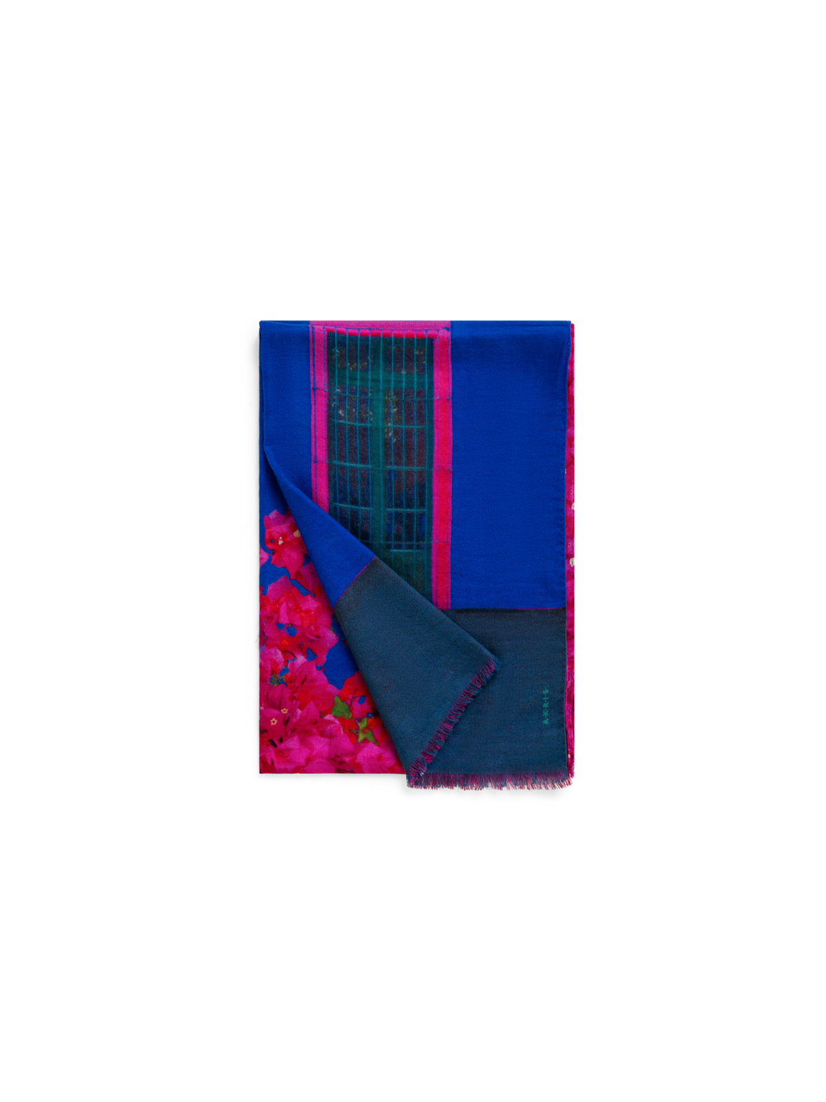 Designer Cashmere Silk Bougainvillea Porta Print Scarf - pink