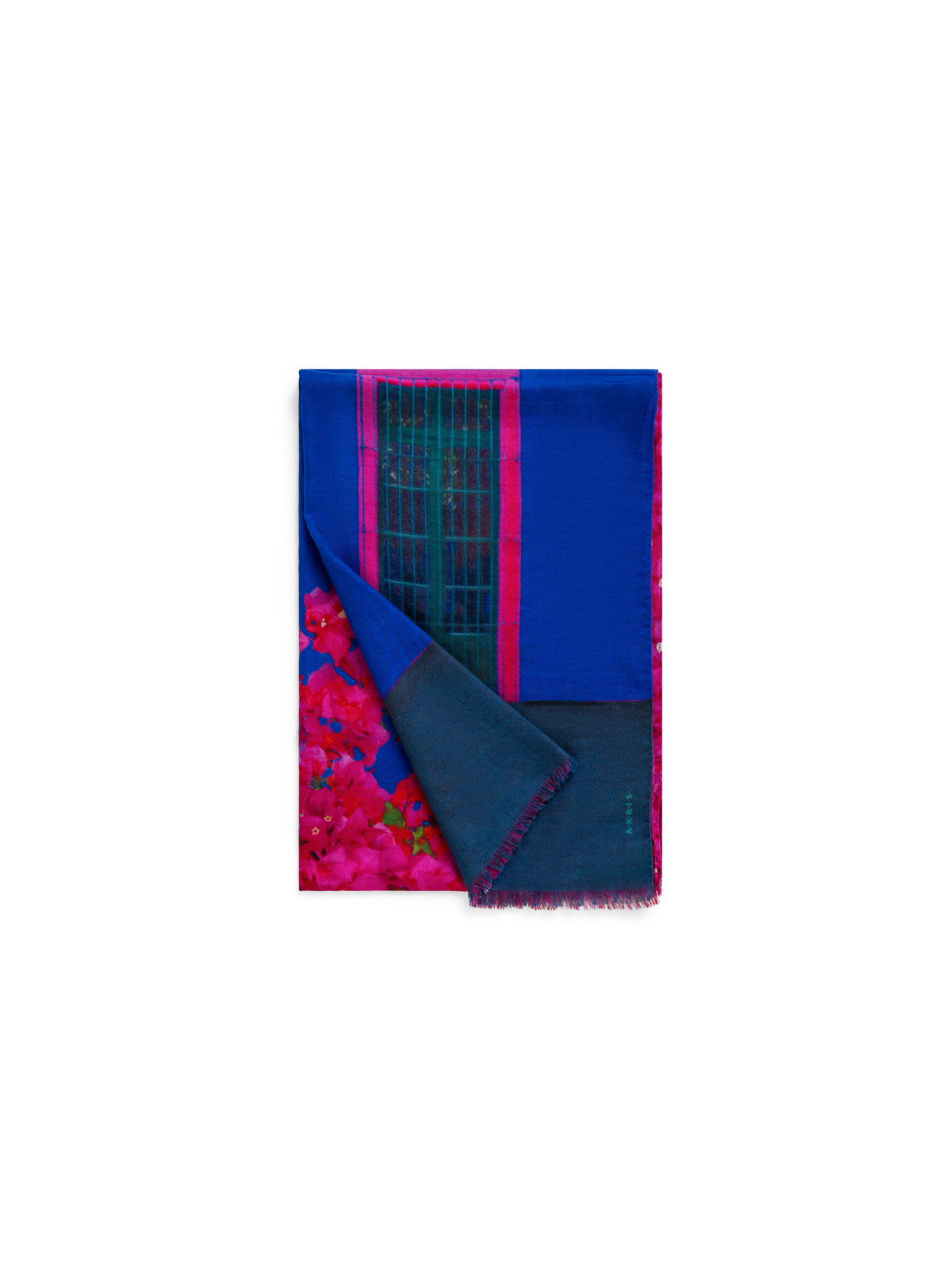 Designer Cashmere Silk Bougainvillea Porta Print Scarf - pink