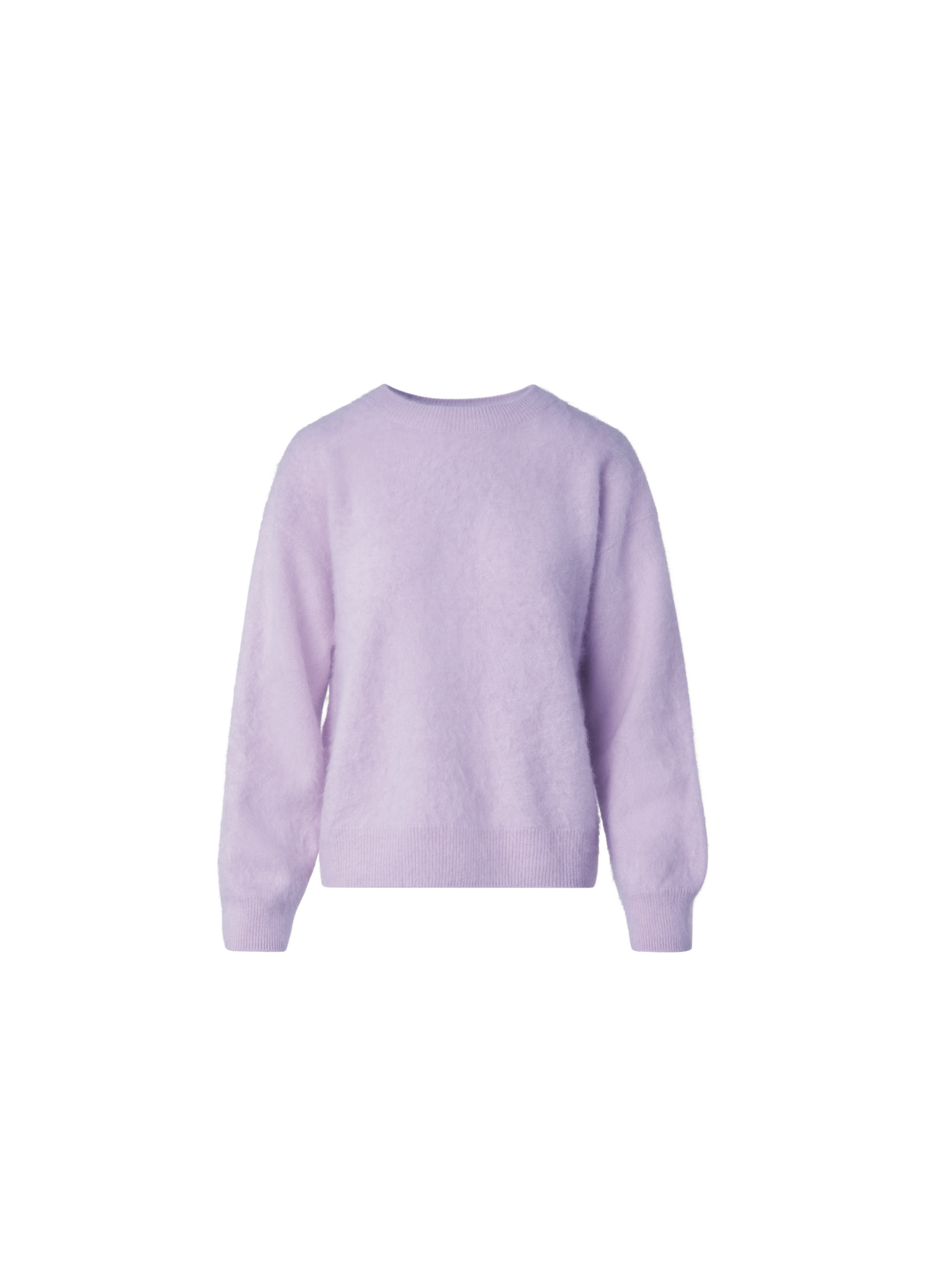 Designer Long-Sleeve Brushed Cashmere Knit Sweater - pastel