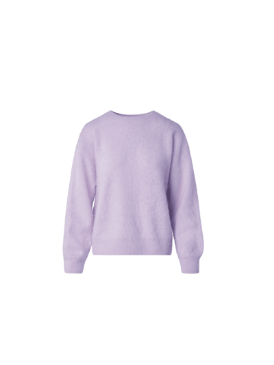 Designer Long-Sleeve Brushed Cashmere Knit Sweater - pastel