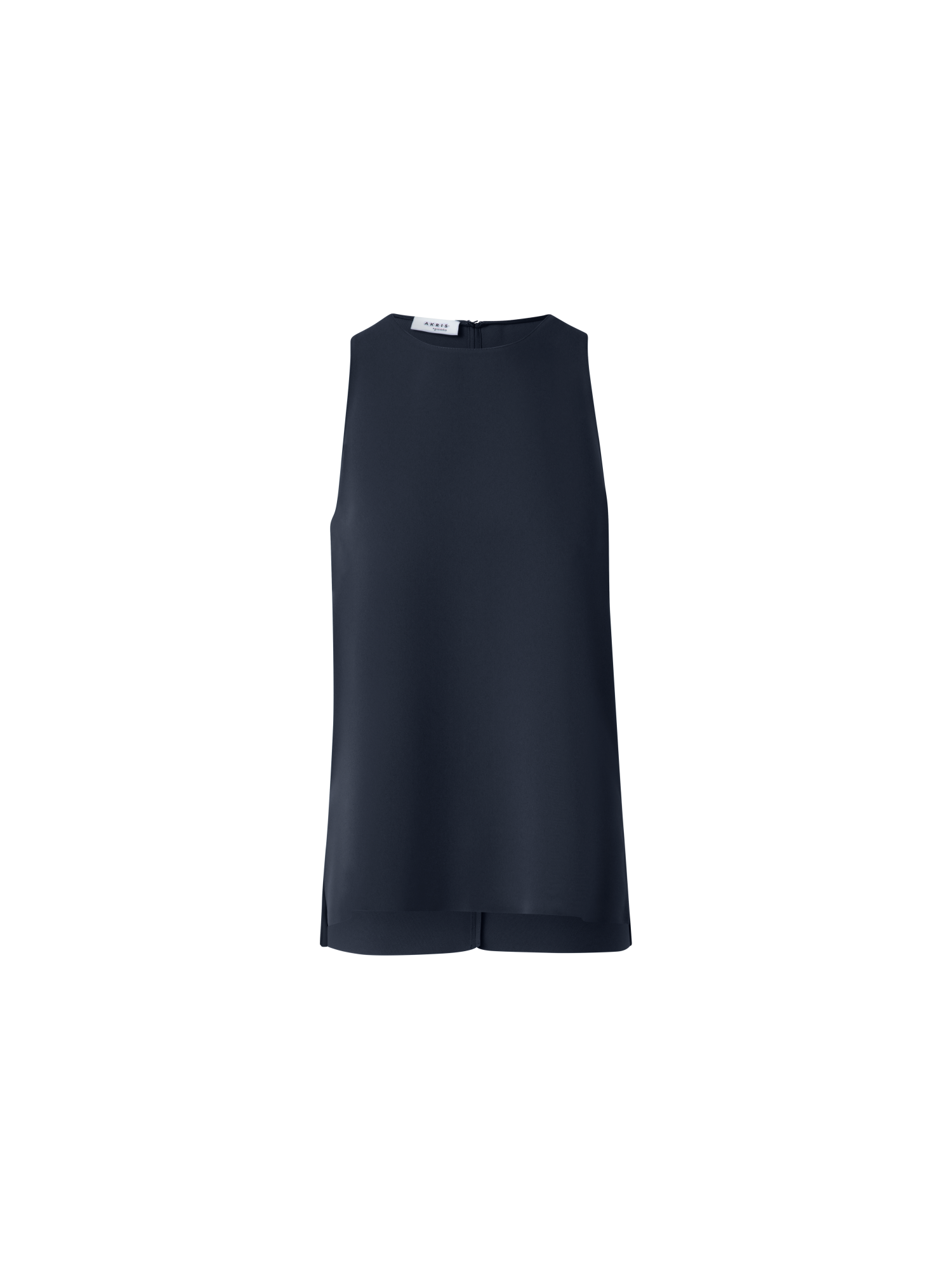 Designer Sleeveless Laser Cut Blouse - navy - blue