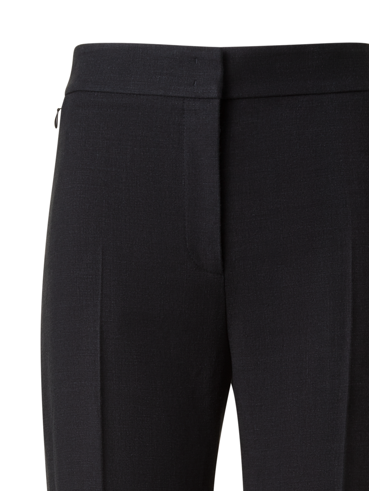 Designer Straight Linen Pants - neutral - black