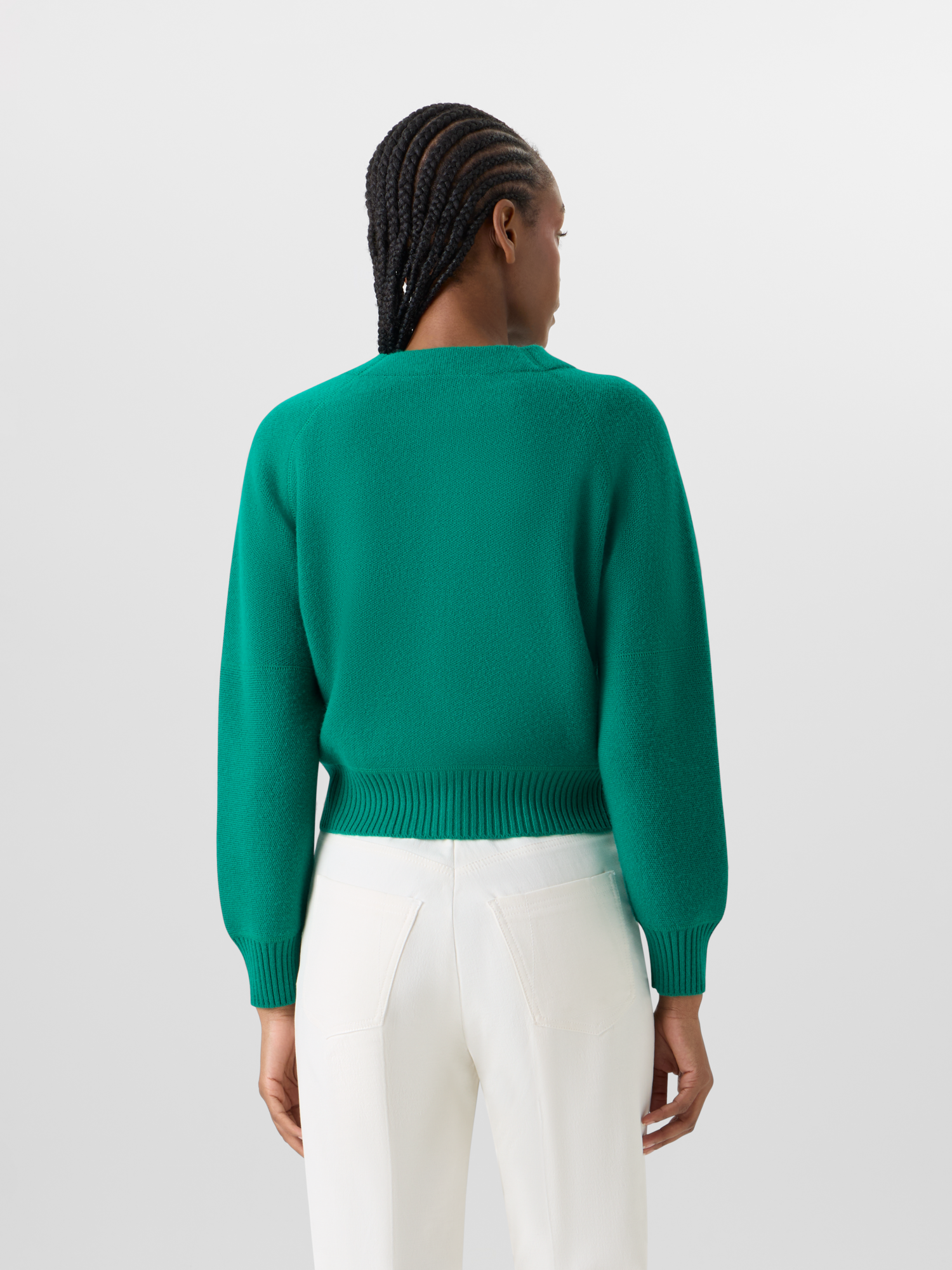 Designer Cashmere-Piqué Knit Cardigan - green 
