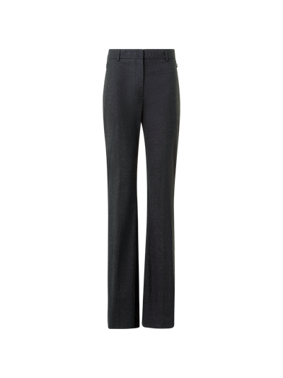 Designer Bootcut Pants in Wool Stretch Flannel - grey