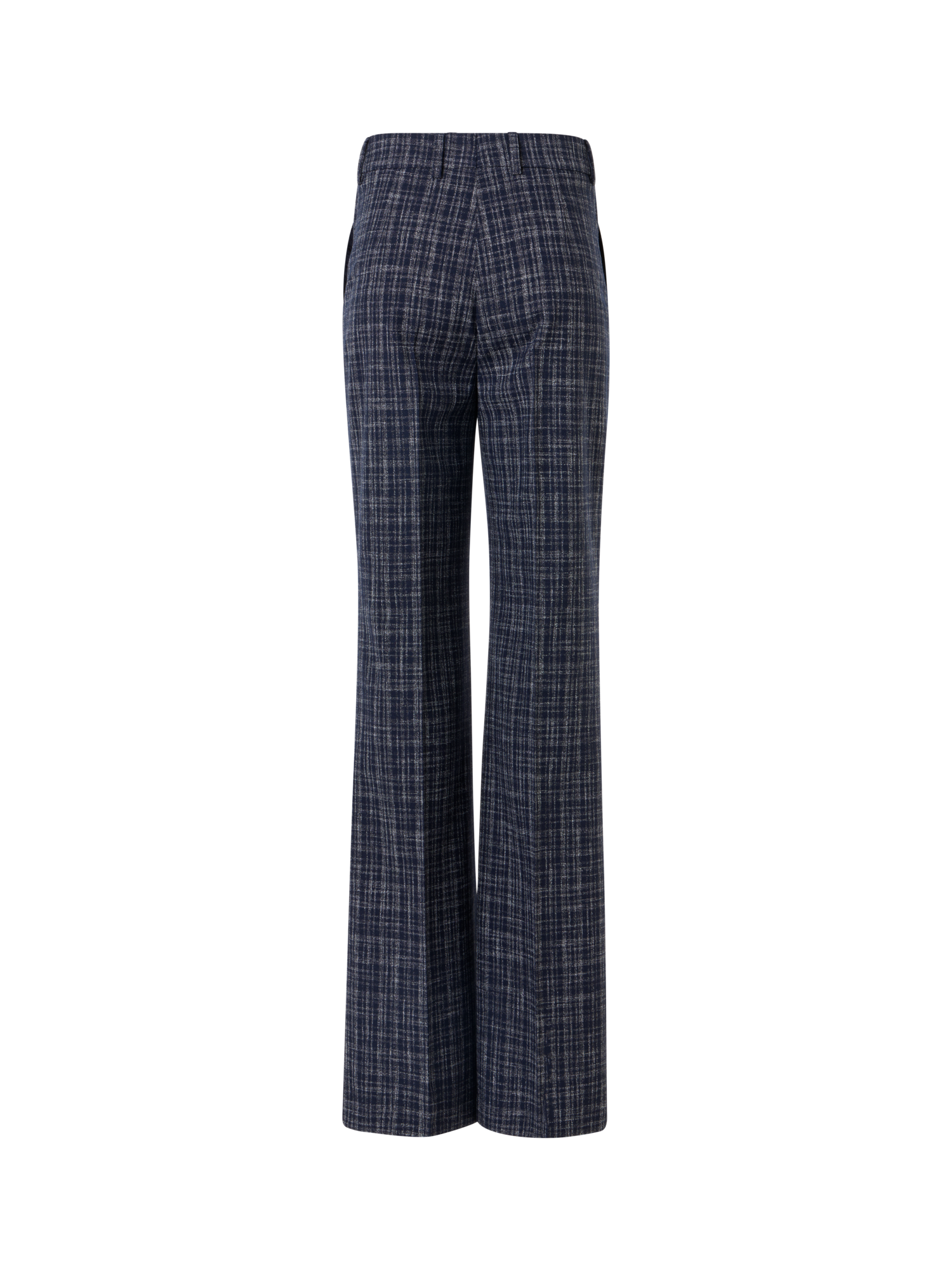Designer Florine Wide-Straight-Leg Pants in Wool-Viscose Blend - navy