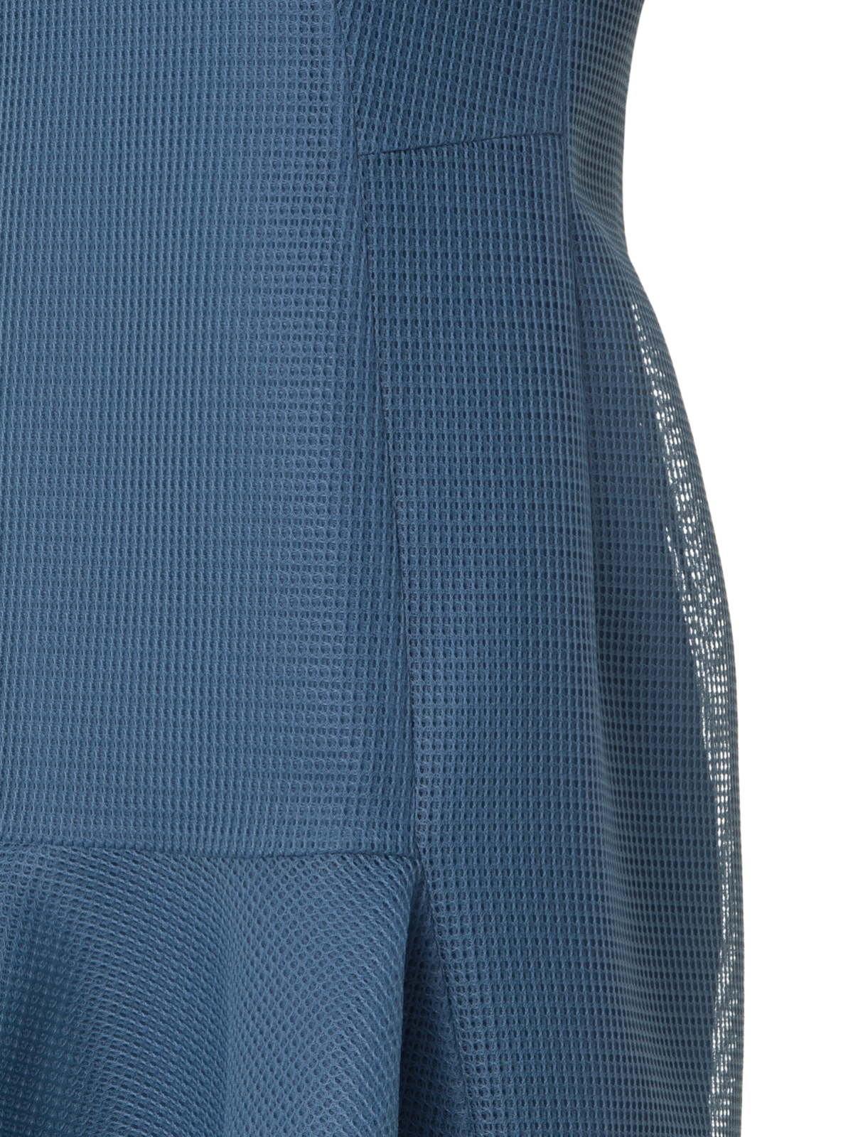 Designer Short Asymmetrical Dress in Techno Grid - blue