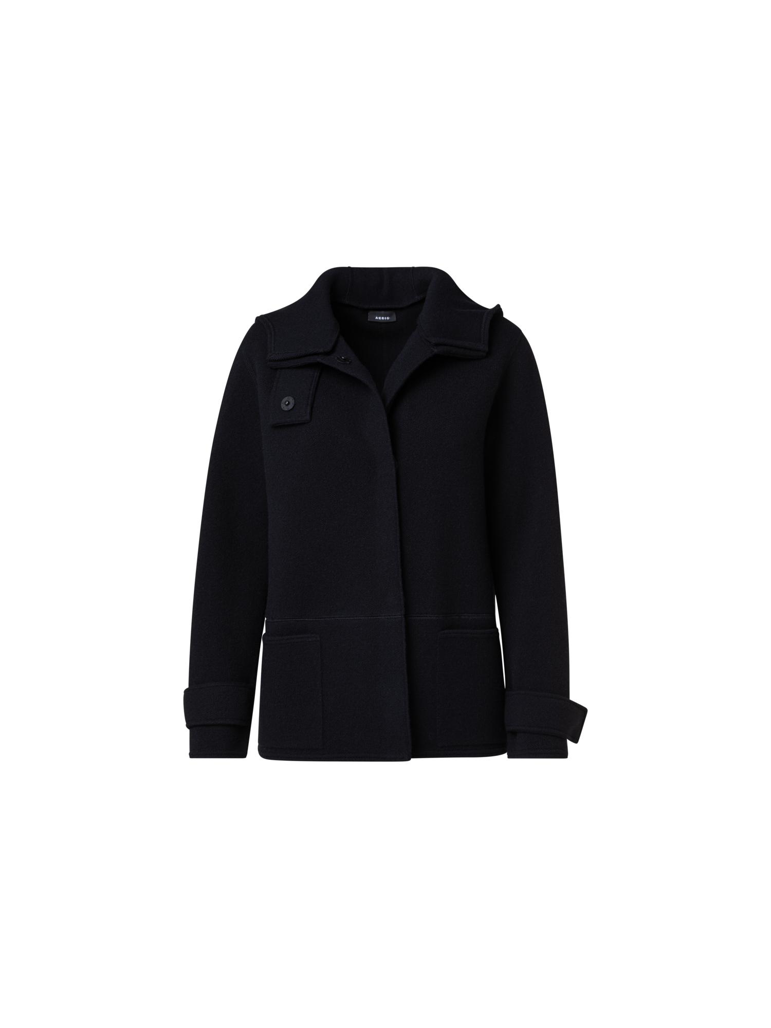 Designer Cashmere Piqué Jacket with Removable Hood