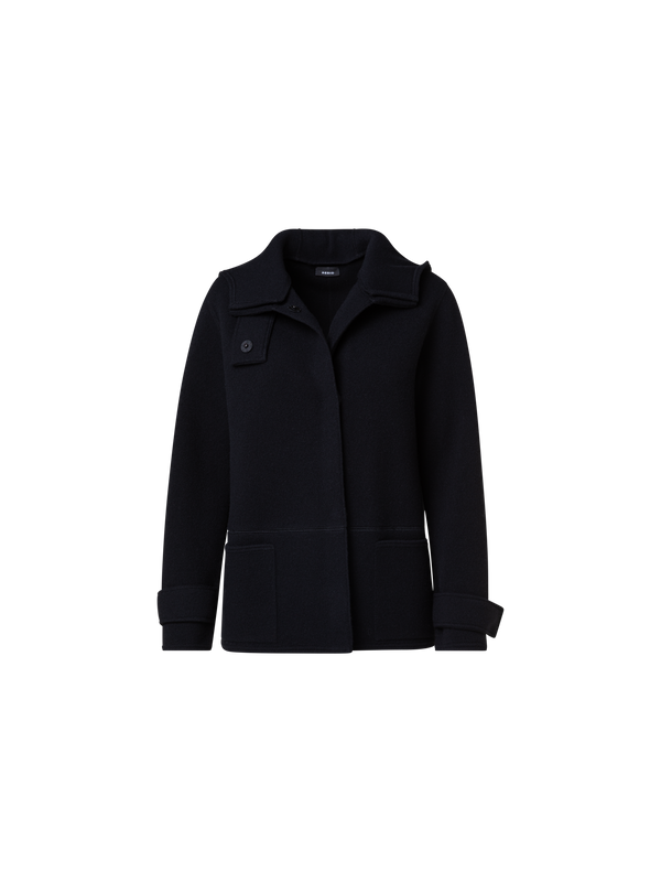 Designer Cashmere Piqué Jacket with Removable Hood