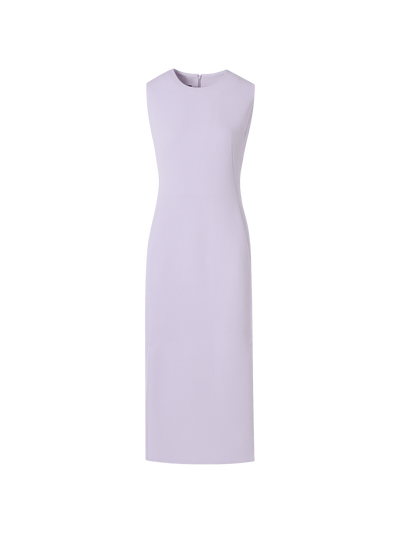 Designer Sleeveless Wool-Crêpe Double-Face Sheath Dress - pastel