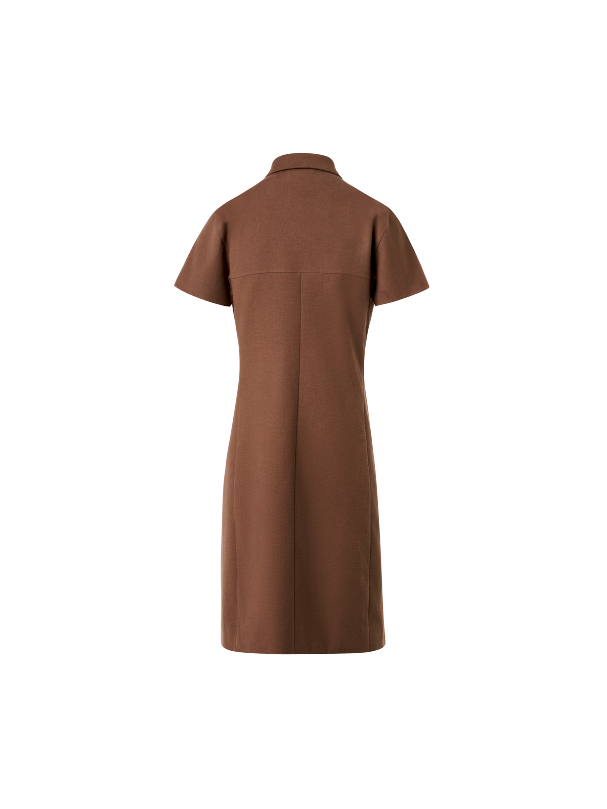 Designer Cotton Silk Stretch Double-Face Polo Dress - brown