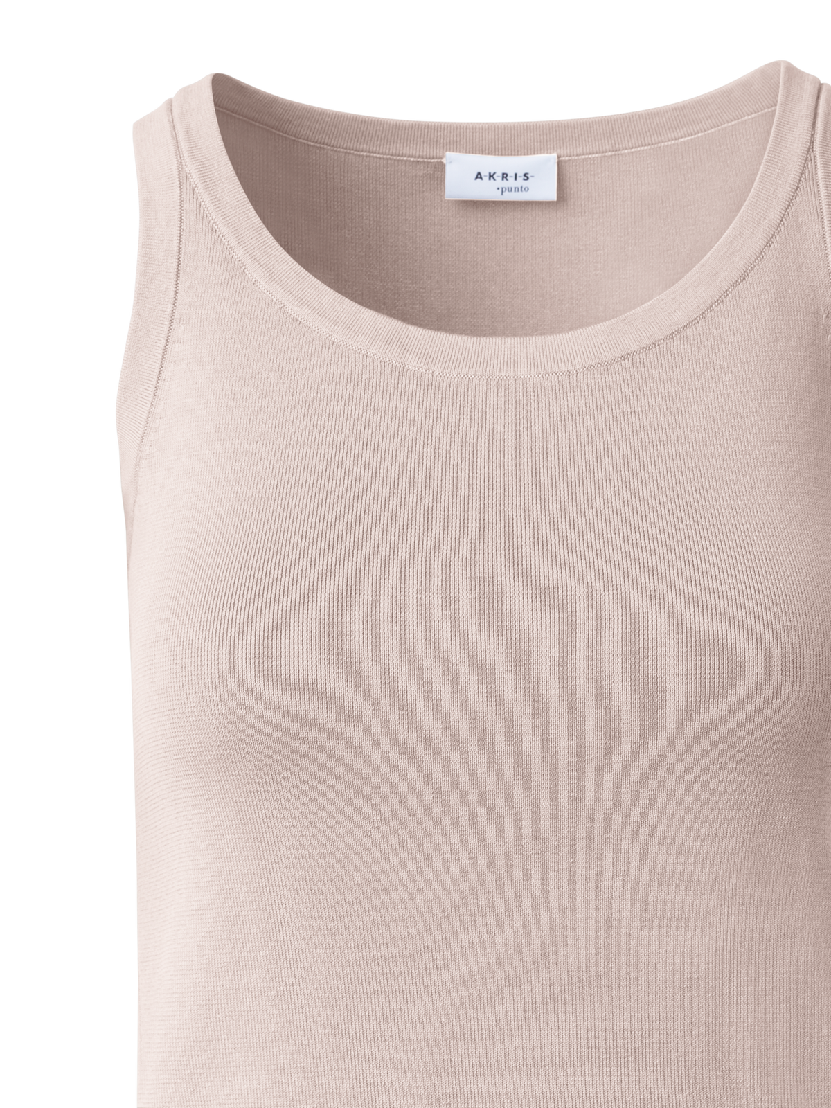 Designer Sleeveless Cotton Crew Neck Top - neutral - beige