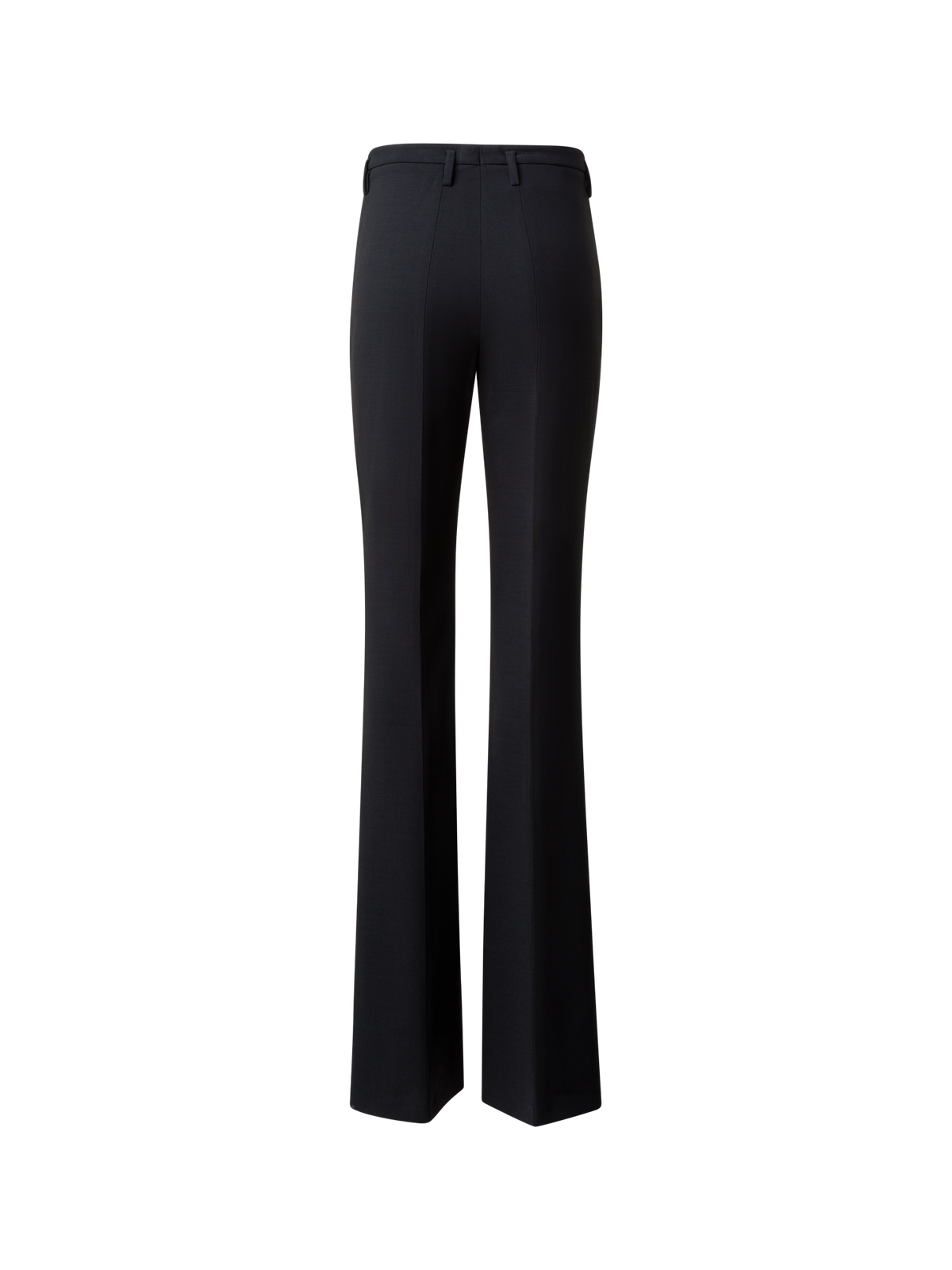 Designer Bootcut Wool Double-Face Pants - neutral - black