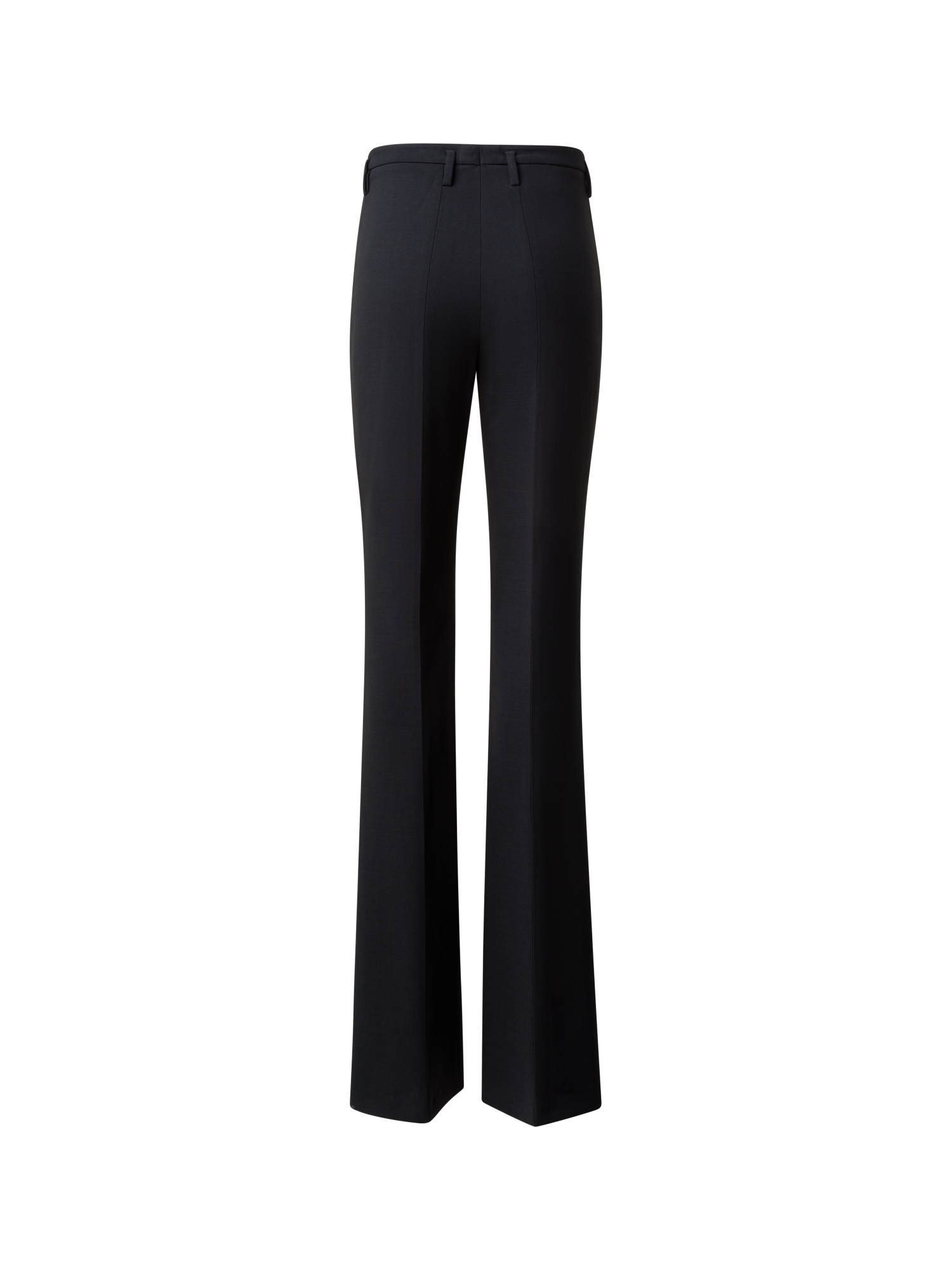 Designer Bootcut Wool Double-Face Pants - neutral - black