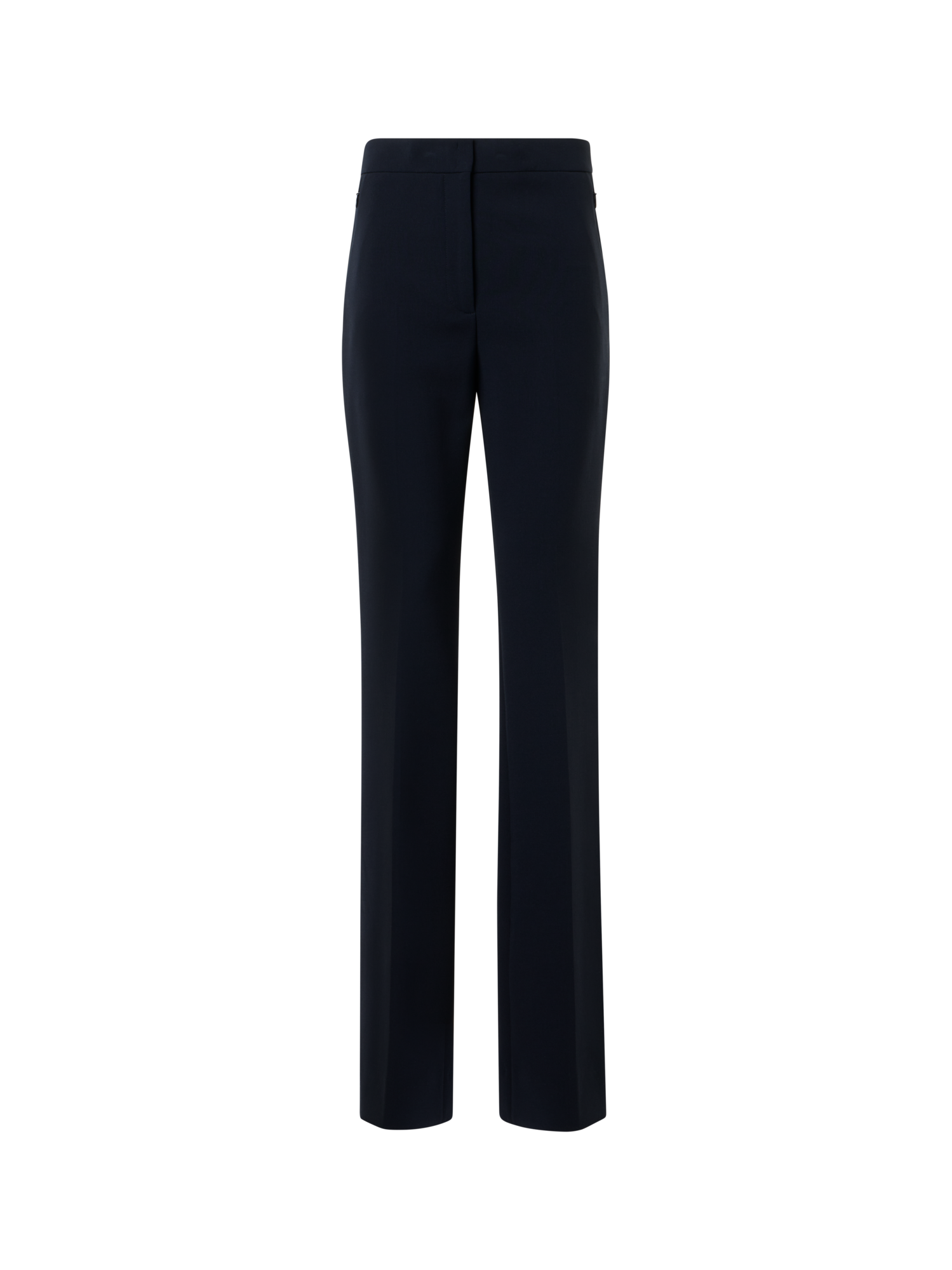 Designer Bootcut Wool Bi-Stretch Pants - navy