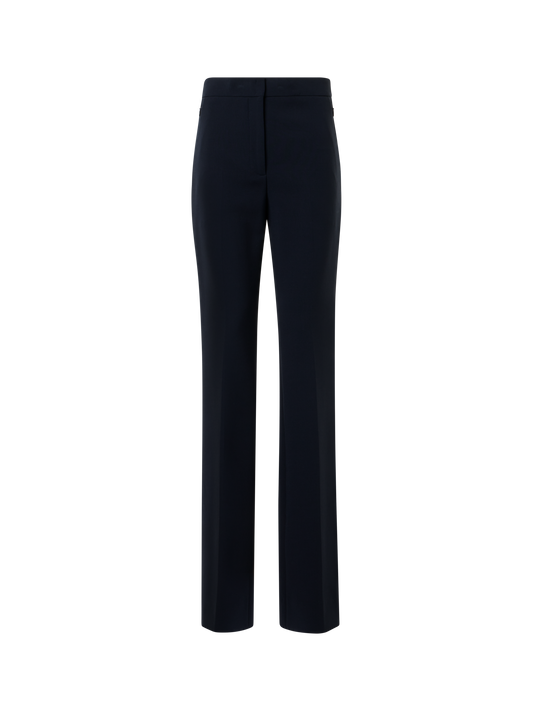 Designer Bootcut Wool Bi-Stretch Pants - navy