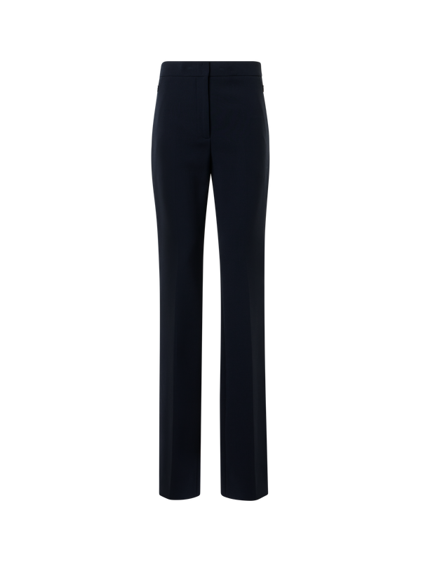 Designer Bootcut Wool Bi-Stretch Pants - navy