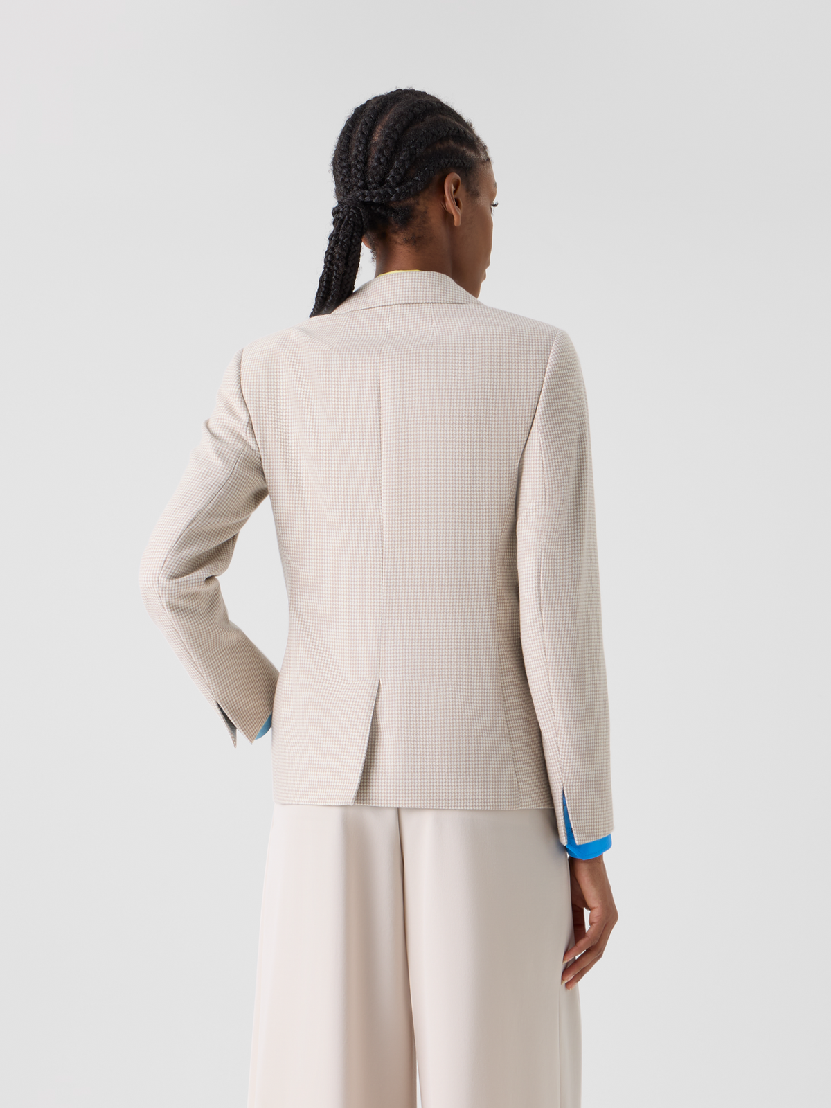 Designer Cashmere Pepita Two-Button Jacket - ecru #editorial