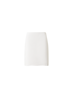 Designer Short Pencil Skirt in Cotton Double-Face - neutral - ecru - white