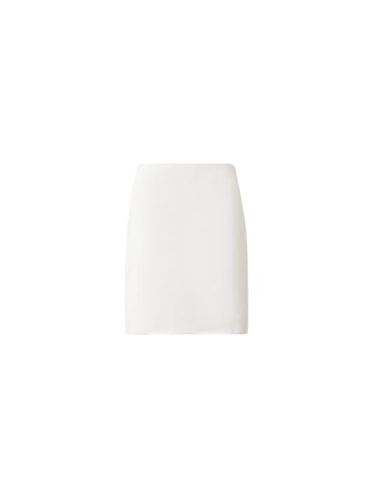 Designer Short Pencil Skirt in Cotton Double-Face - neutral - ecru - white