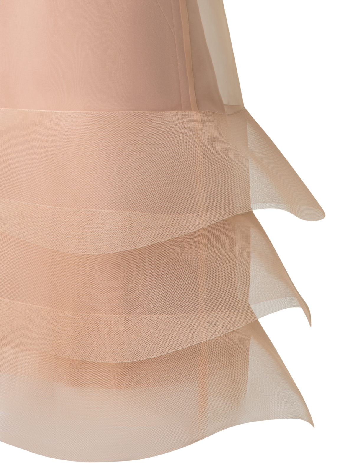 Designer Organza Mini Dress with Waves - pastel - beige