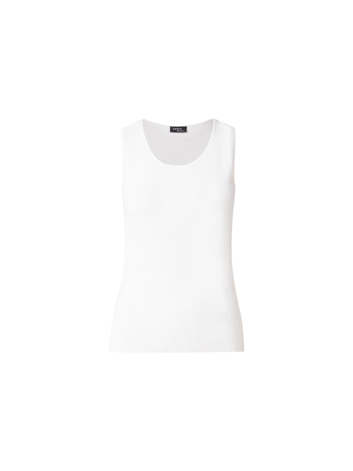 Designer Linen Stretch Knit Tank Top - ecru