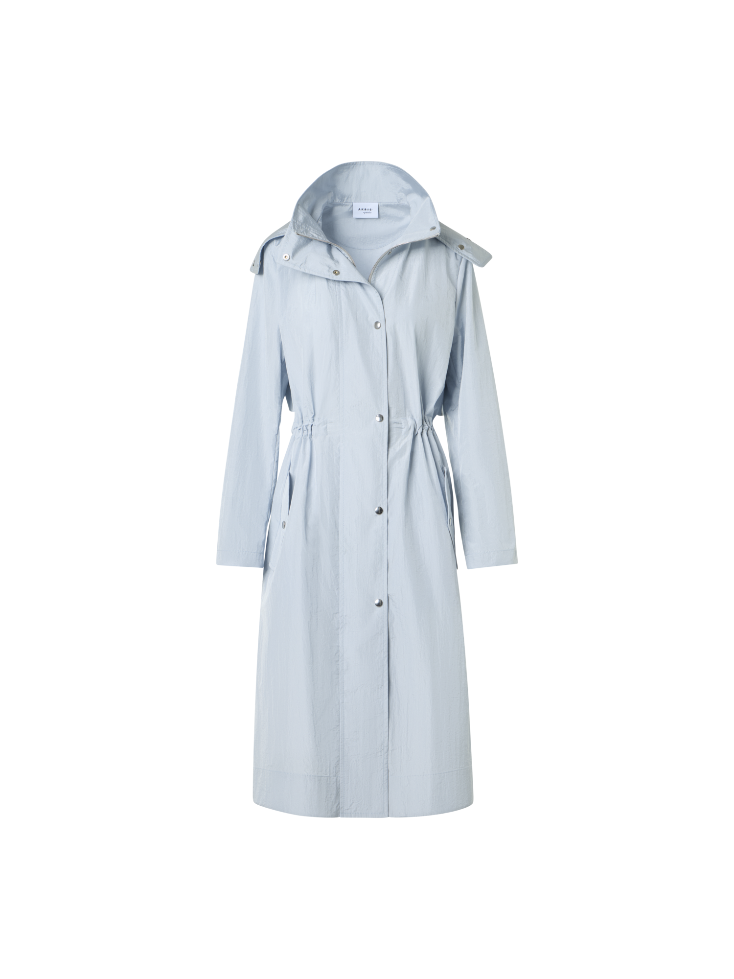 Designer Water-Repellent Lightweight Midi Parka - blue