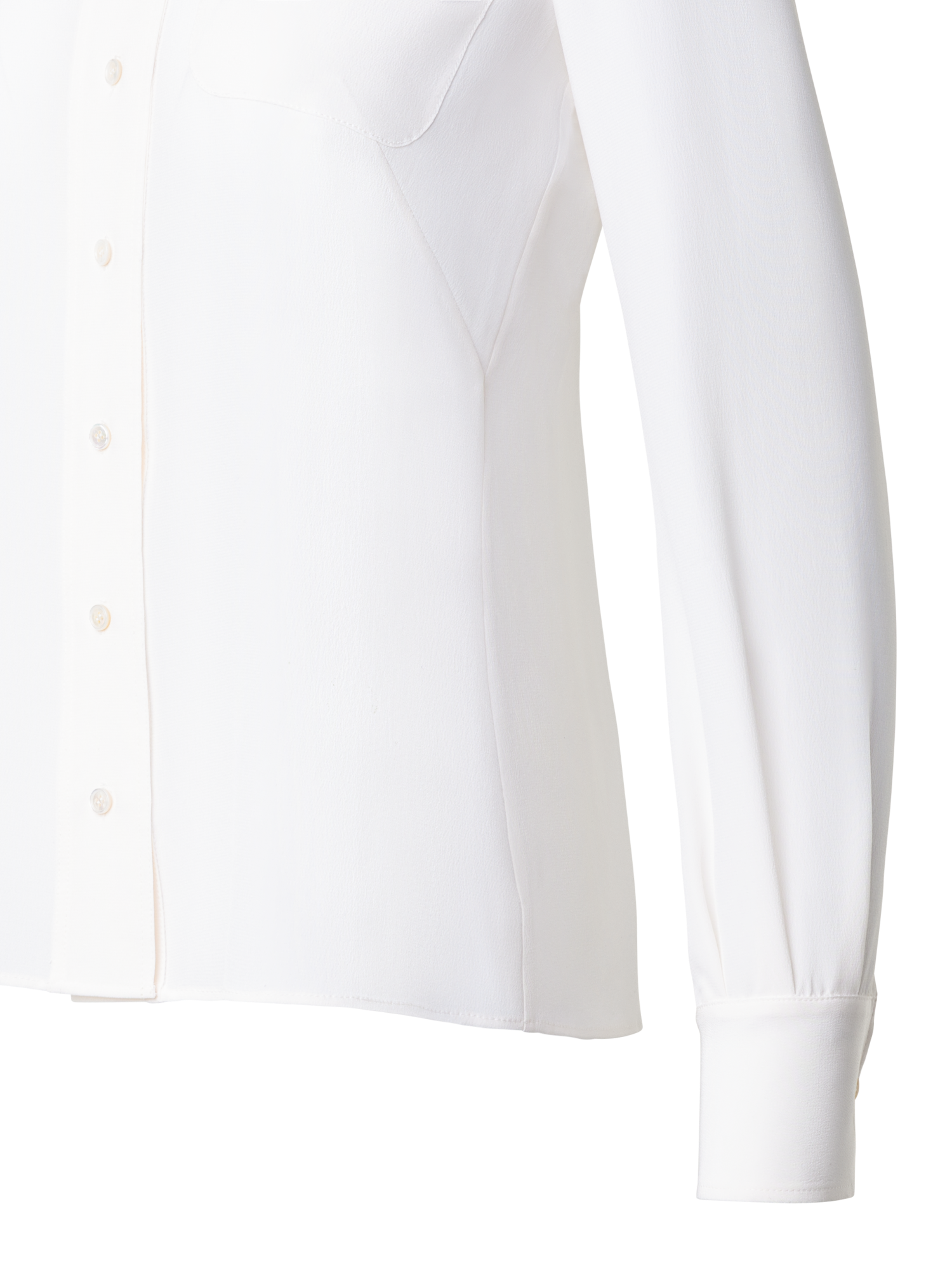 Designer Silk Crêpe Blouse - ecru - white