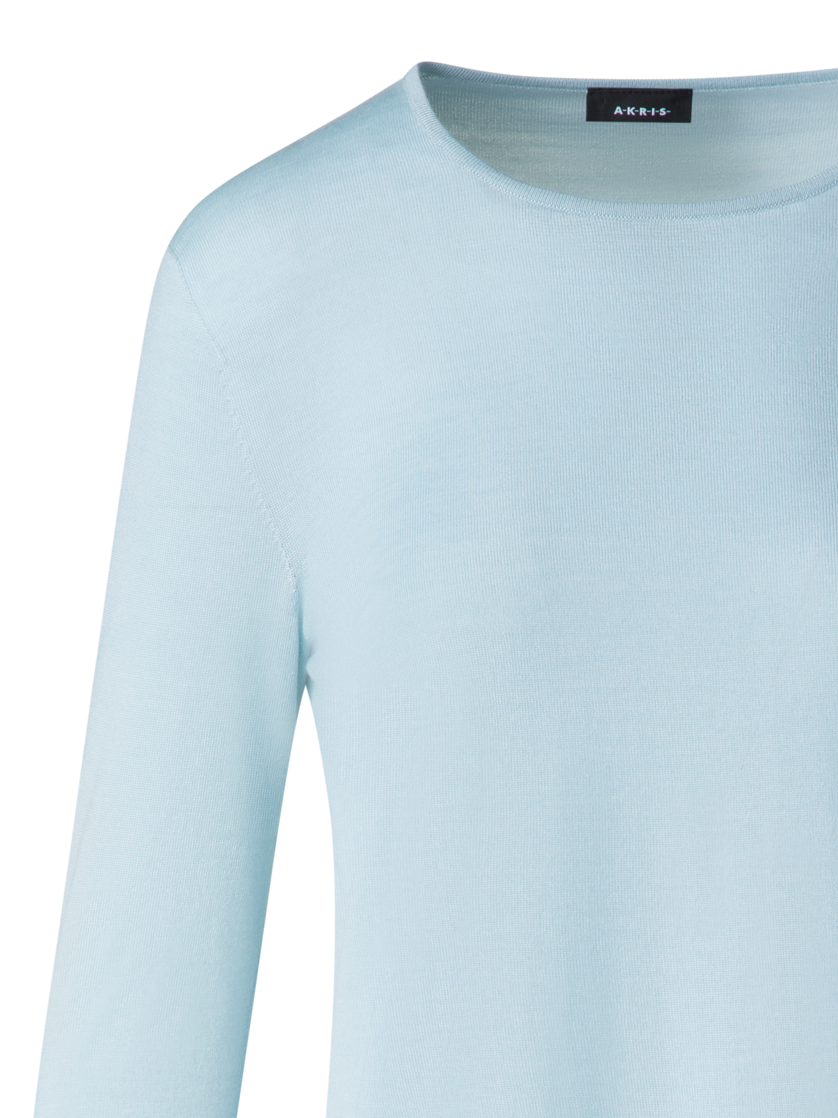 Designer Seamless Cashmere and Silk Sweater - pastel - blue