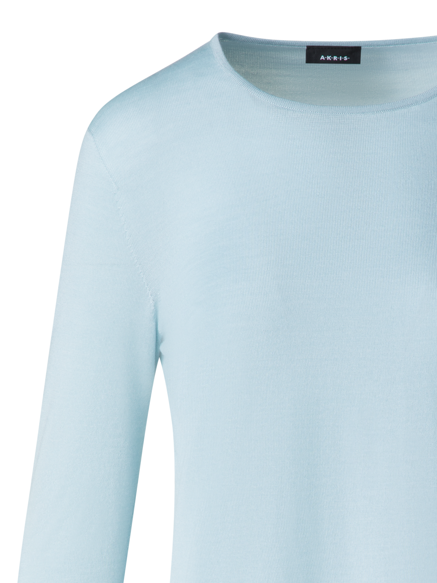Designer Seamless Cashmere and Silk Sweater - pastel - blue